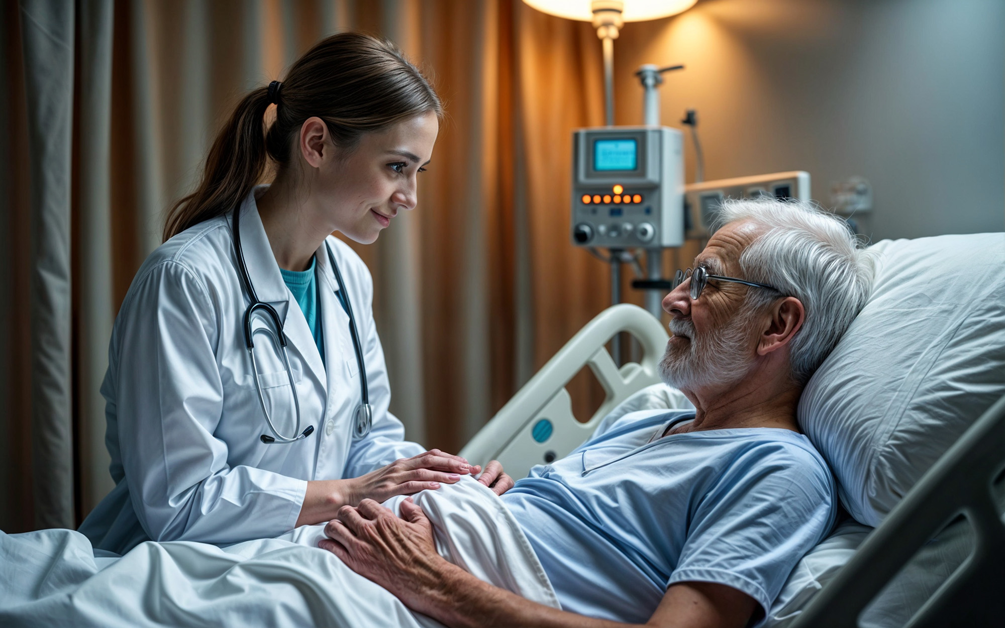 En läkare ser över sin patient